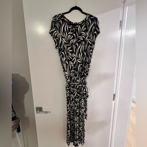 Chico's Black and Cream Floral Jumpsuit
